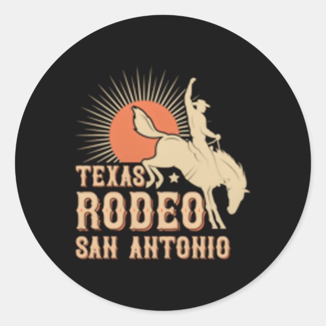 San Antonio Texas Rodeo Western Cow Runder Aufkleber (Vorderseite)