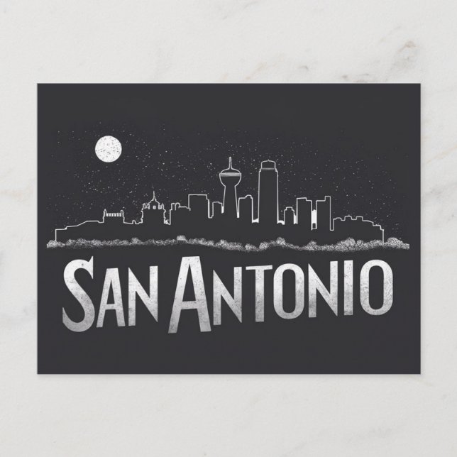 San Antonio, Texas, Silhouette, Postkarte (Vorderseite)