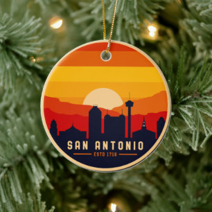 San Antonio Texas Skyline Cityscape Souvenir Keramik Ornament