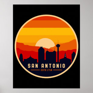 San Antonio Texas Skyline Cityscape Souvenir Poster