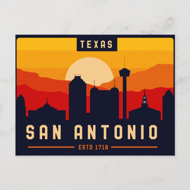 San Antonio Texas Skyline Cityscape Souvenir Postkarte (Vorderseite)