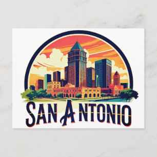 San Antonio Texas Skyline Postkarte