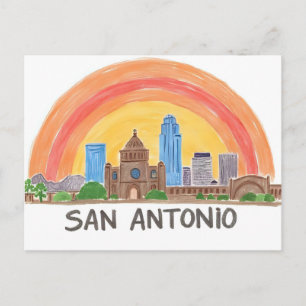 San Antonio Texas Skyline Postkarte