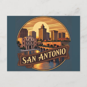 San Antonio Texas Skyline Postkarte