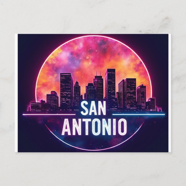 San Antonio Texas Skyline Postkarte (Vorderseite)