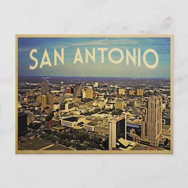 San Antonio Texas Skyline Postkarte (Vorderseite)