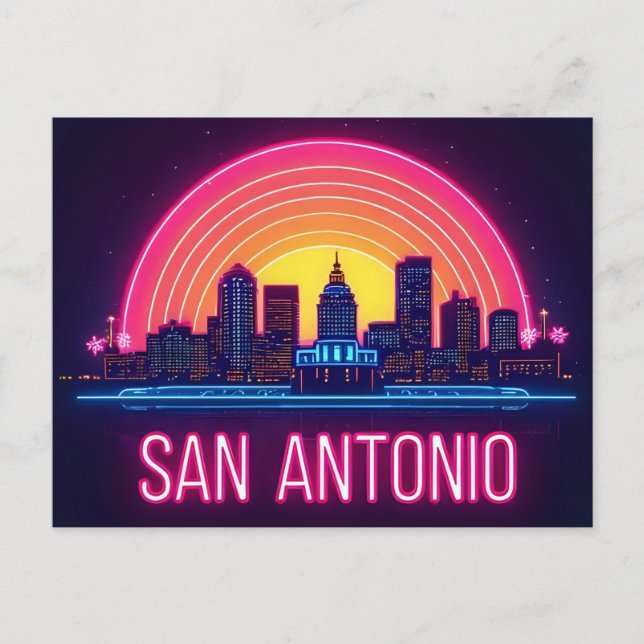 San Antonio Texas Skyline Postkarte (Vorderseite)