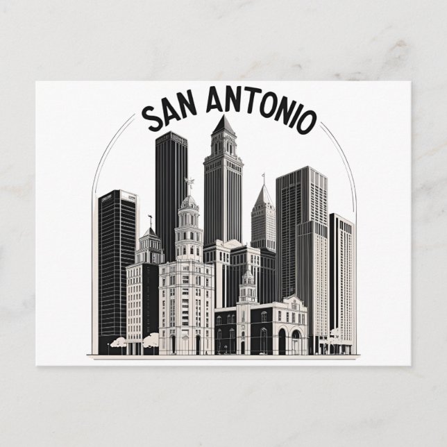 San Antonio Texas Skyline Postkarte (Vorderseite)