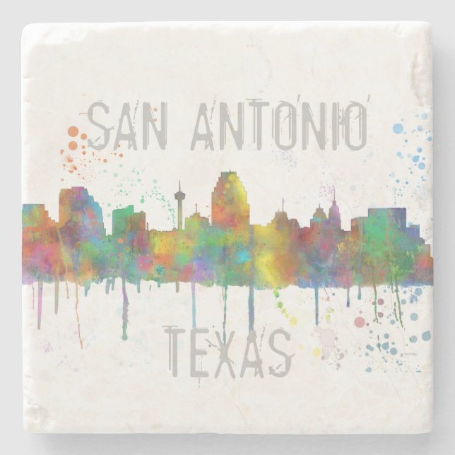SAN ANTONIO TEXAS SKYLINE STEINUNTERSETZER (Vorderseite)