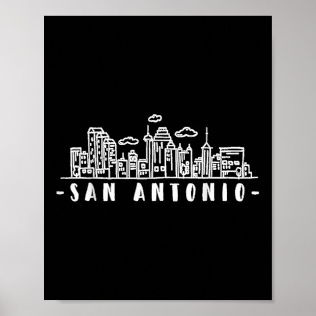 San Antonio Texas Skyline Tx Pride Poster (Vorne)