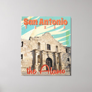 San Antonio, Texas, The Alamo Travel Poster Leinwanddruck
