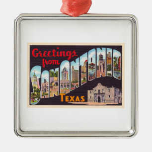 San Antonio Texas TX Vintager Großbuchstabe Postka Ornament Aus Metall
