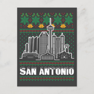 San Antonio Texas Ugly Christmas Postkarte