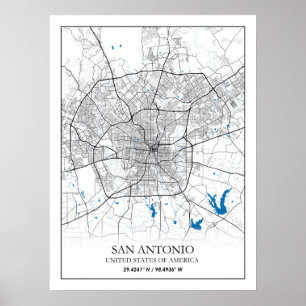 San Antonio Texas USA City Travel Poster