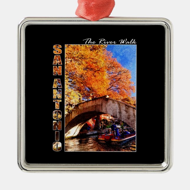 San Antonio, Texas: Walk Bridge Ornament Aus Metall (Vorne)