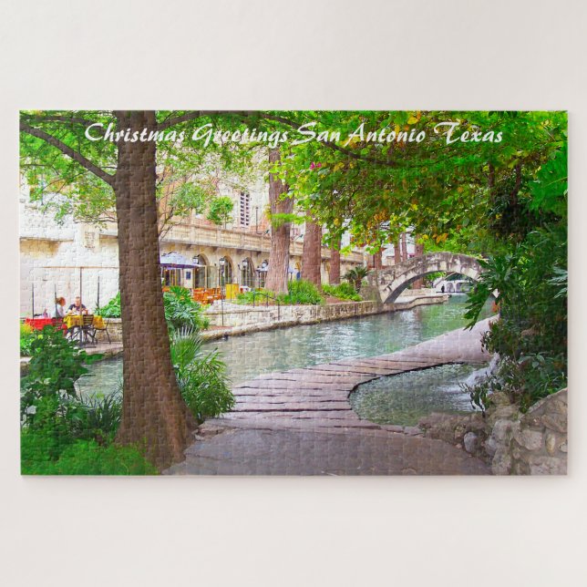 San Antonio Texas. Weihnachtsgrüße Puzzle (Horizontal)