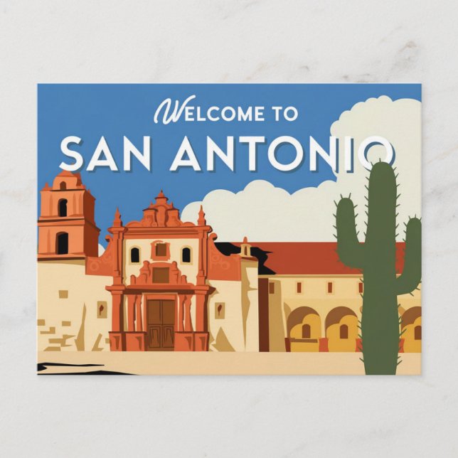 San Antonio, Texas, Willkommen Postkarte (Vorderseite)
