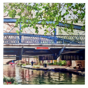 San Antonio TX - Brücke am Paseo del Rio Fliese