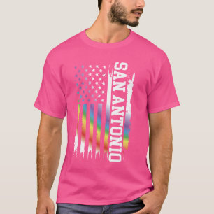 San Antonio Vereinigte Staaten Bedrängtes Regenbog T-Shirt