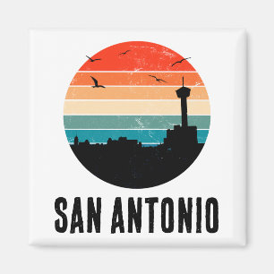 San Antonio Vintag Sunset Cityscape Postcard Magnet