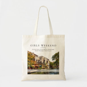 San Antonio Watercolor Girls Wochenende Tragetasche