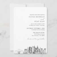 San Antonio Wedding Elegante Skyline Einladung