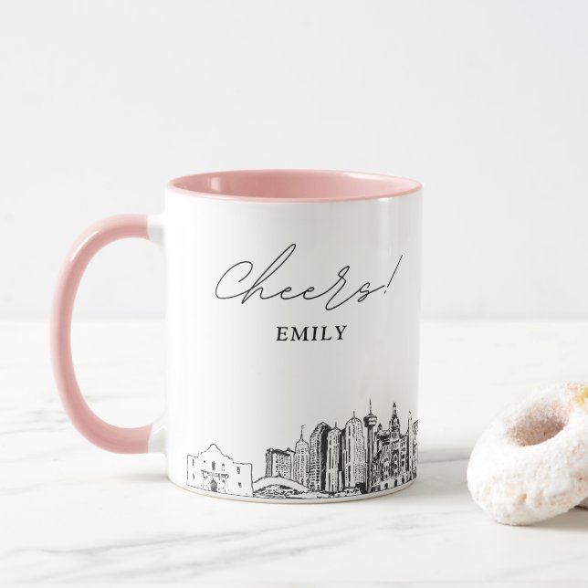 San Antonio Wedding Personalisiert Coffee Tasse (Mit Donut)