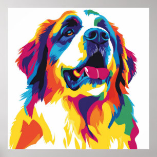 San Bernard Portrait Illustration Wasserfarben Poster