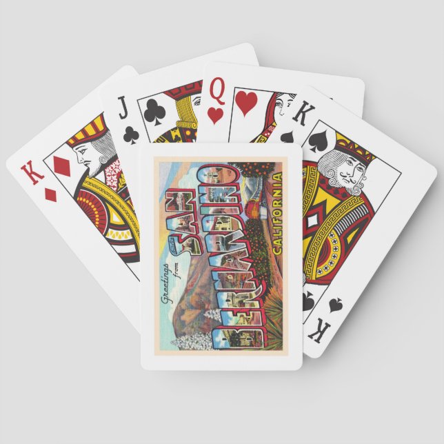 San Bernardino California Großer Brief Postkarte Spielkarten (Rückseite)