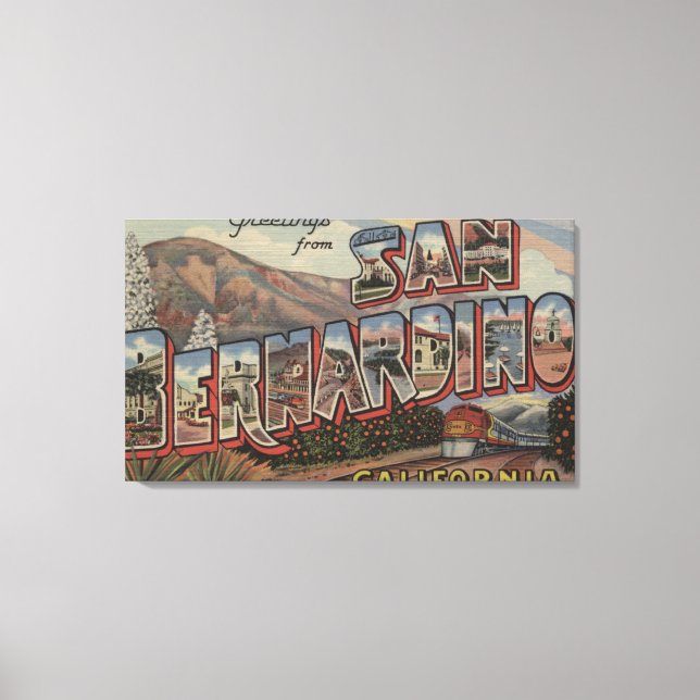 San Bernardino, Kalifornien - Große Buchstabenszen Leinwanddruck (Vorderseite)