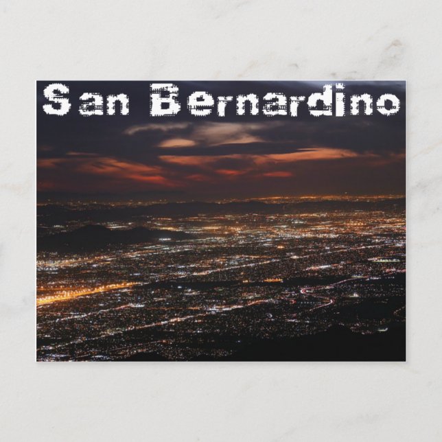 San Bernardino Kalifornien Postkarte (Vorderseite)
