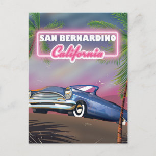 San Bernardino Kalifornien Retro USA Reiseplakat Postkarte