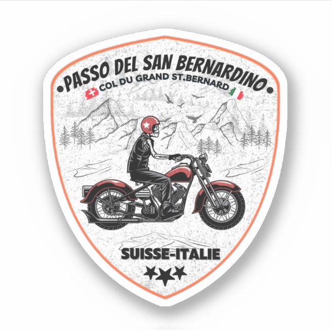 San Bernardino Pass - Nostalgie Treviso Aufkleber (Vorderseite)