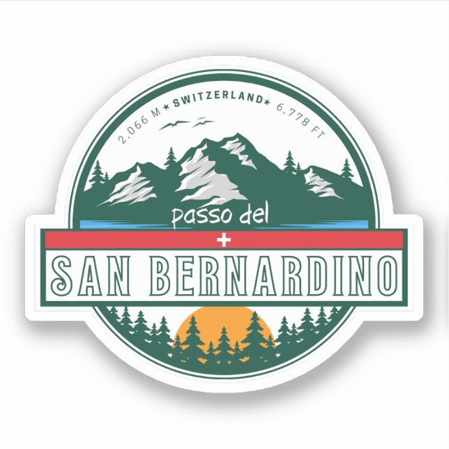 San Bernardino Pass - Nostalgie Treviso Aufkleber (Vorderseite)