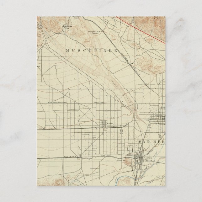 San Bernardino Quadrangon mit San Andreas Rift Postkarte (Vorderseite)