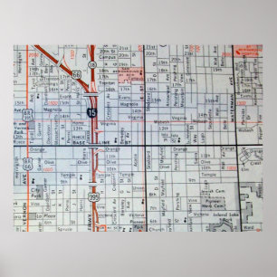 San Bernardino, Vintages Karten-Plakat CA Poster