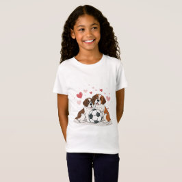 San Bernardo with soccer ball for Valentine's Day T-Shirt