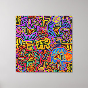 San Blas Insel Mola Collage Leinwanddruck