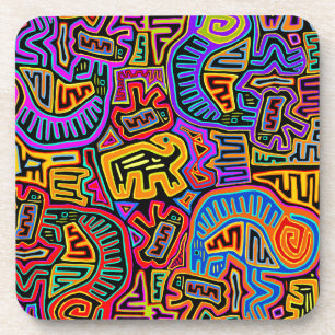 San Blas Island Mola Collage Getränkeuntersetzer