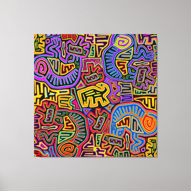 San Blas Island Mola Collage Leinwanddruck (Vorderseite)