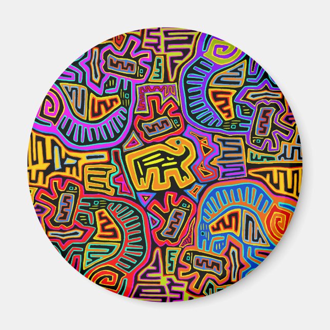 San Blas Island Mola Collage Magnet (Vorne)