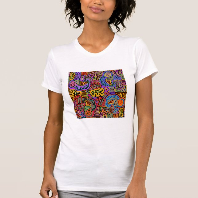 San Blas Island Mola Collage T-Shirt (Vorderseite)