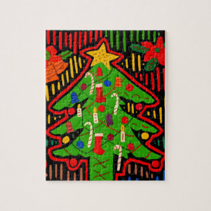 San Blas Island Weihnachtsbaum Mola Puzzle