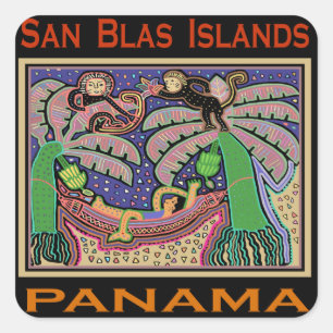 San Blas Islands Panama Mola Quadratischer Aufkleber
