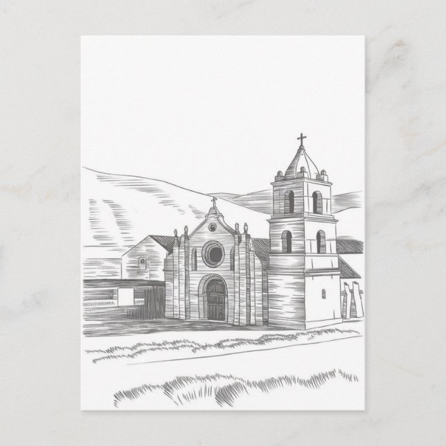 San Carlos Borromeo de Carmel Mission Pencil Gezei Postkarte (Vorderseite)