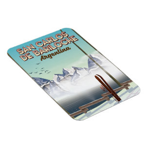 San Carlos de Bariloche Skifahrplakat Magnet