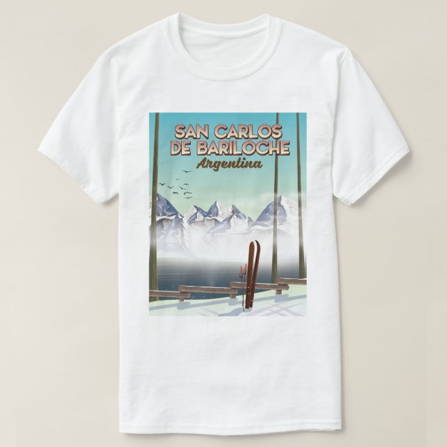 San Carlos de Bariloche Skifahrplakat T-Shirt (Design vorne)