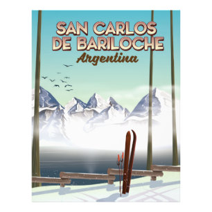San Carlos de Bariloche Skireiseplakat Fotodruck