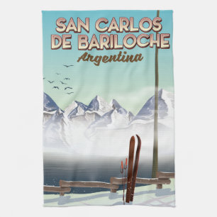 San Carlos de Bariloche Skireiseplakat Geschirrtuch