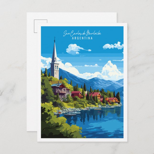 San Carlos de Bariloche Vintage Postkarte (Vorne/Hinten)